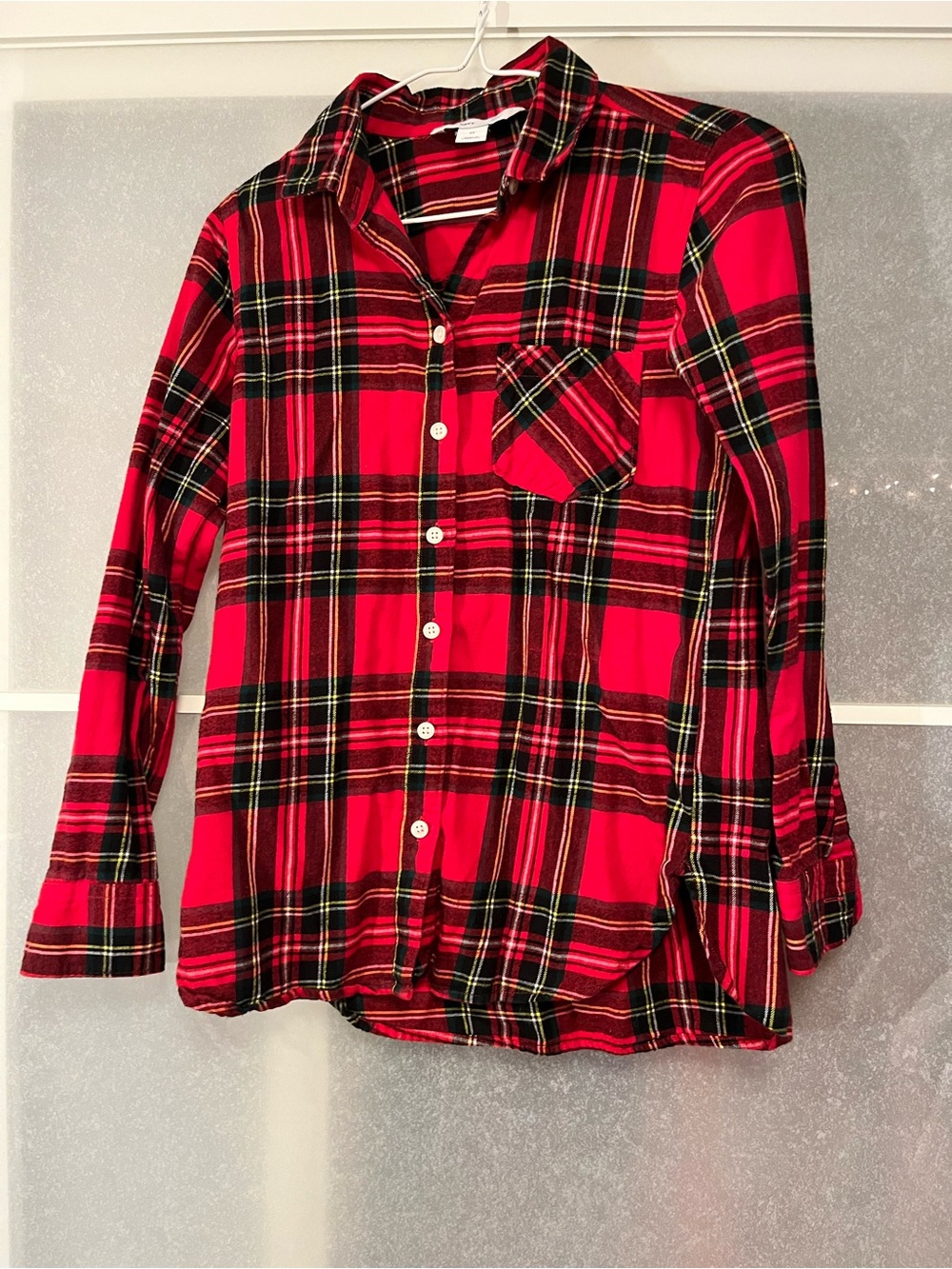 Old Navy Red And Green Plaid Button-Up Shirt